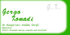 gergo komadi business card